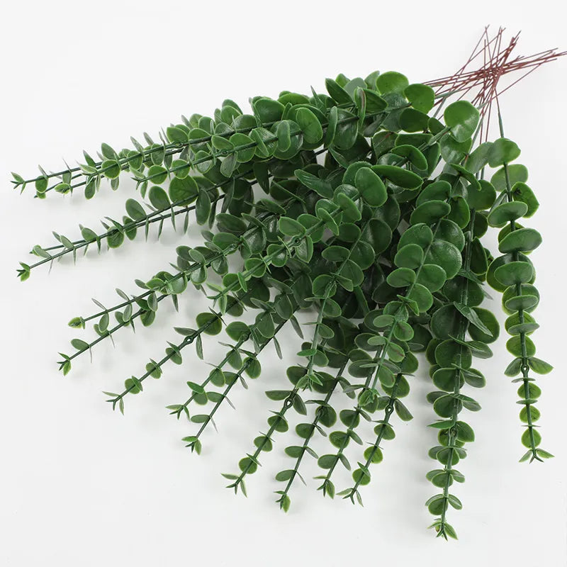  10pcs Artificial Green Leaf Branches